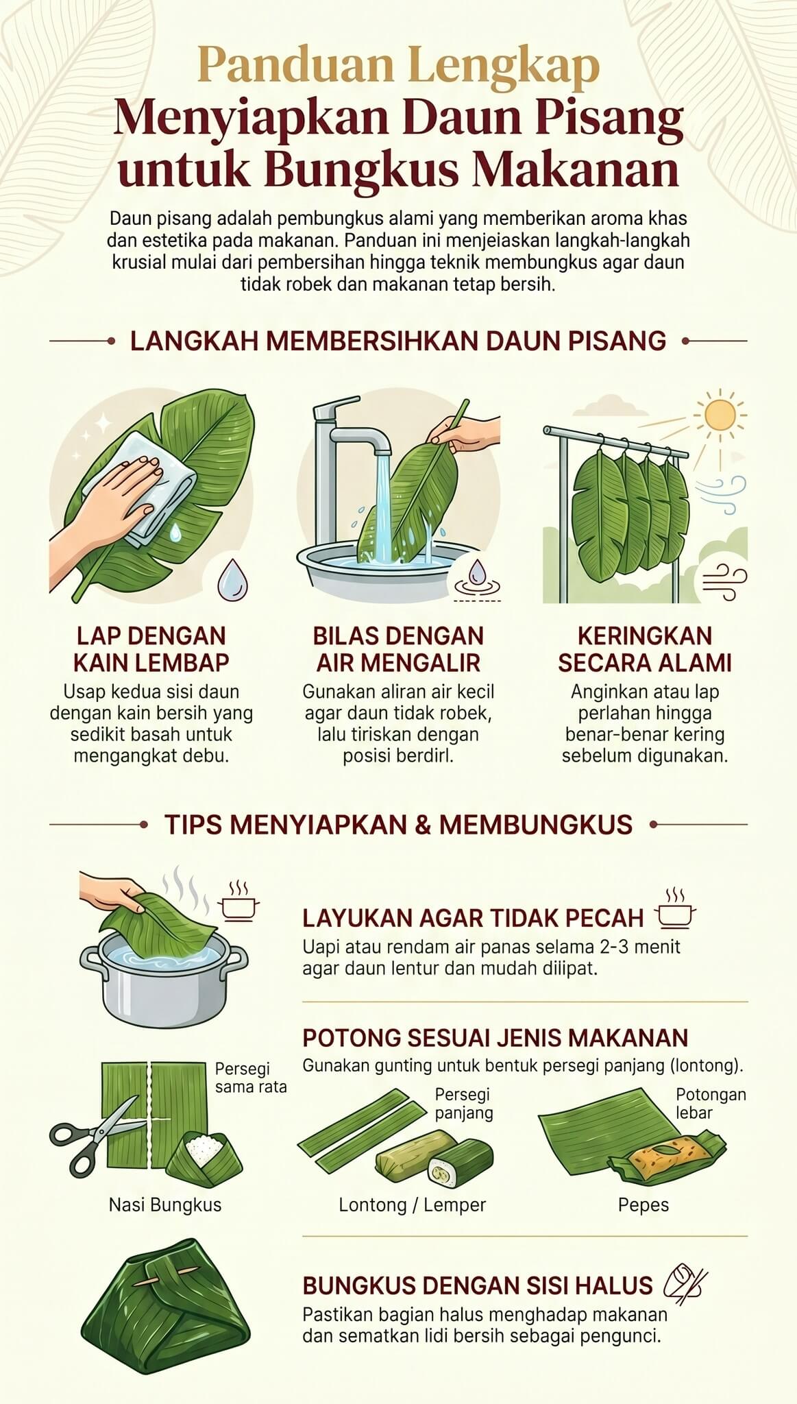 Membersihkan Daun Pisang Membersihkan Daun Pisang