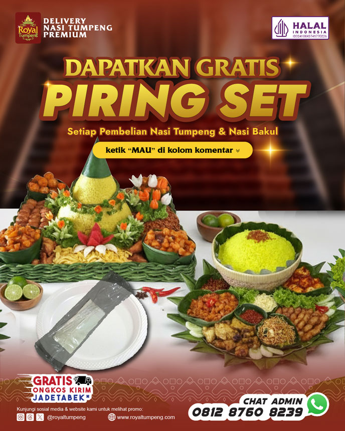 promo gratis piring set royal tumpeng