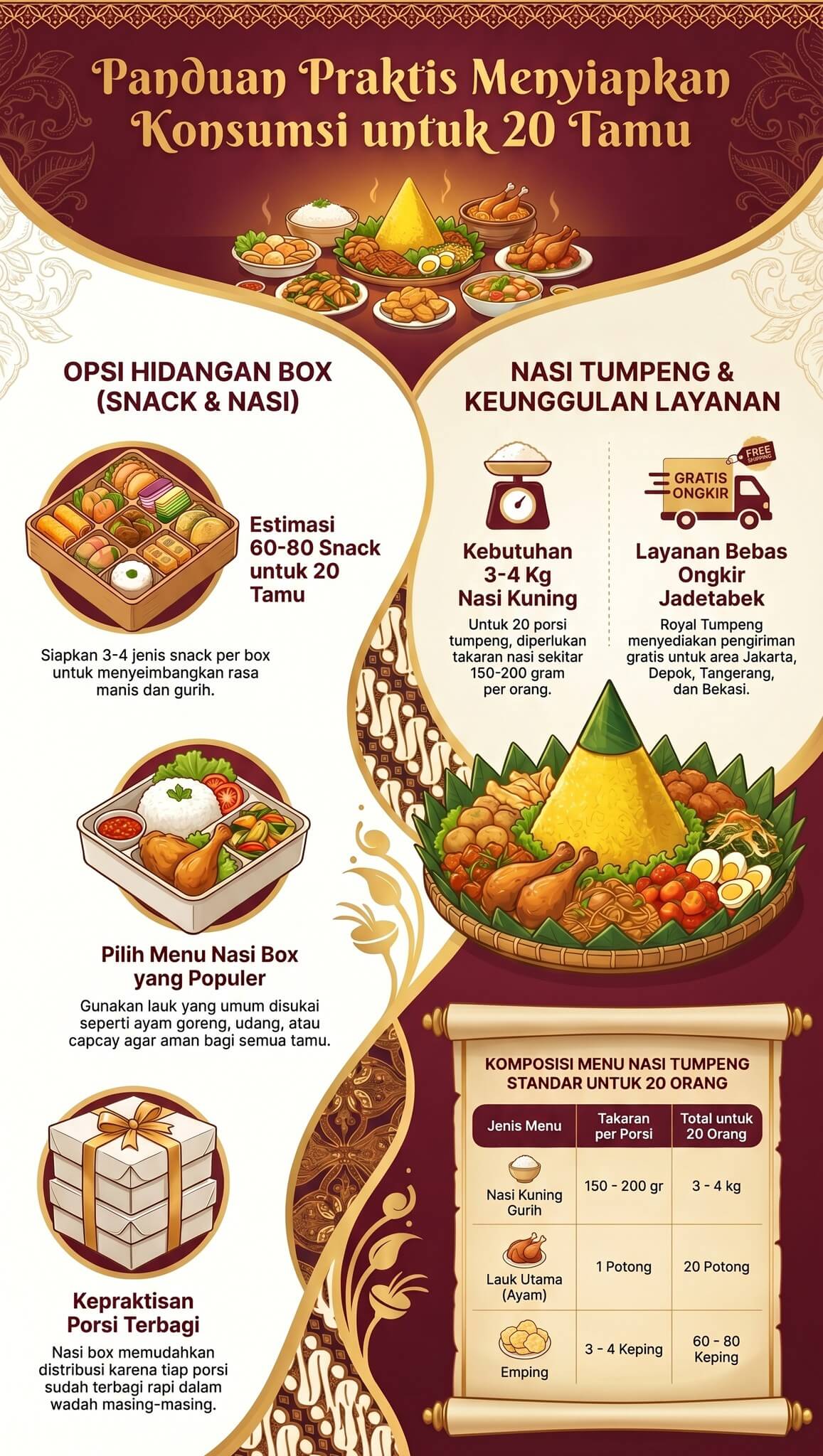 Porsi Makanan untuk 20 Orang Porsi Makanan untuk 20 Orang
