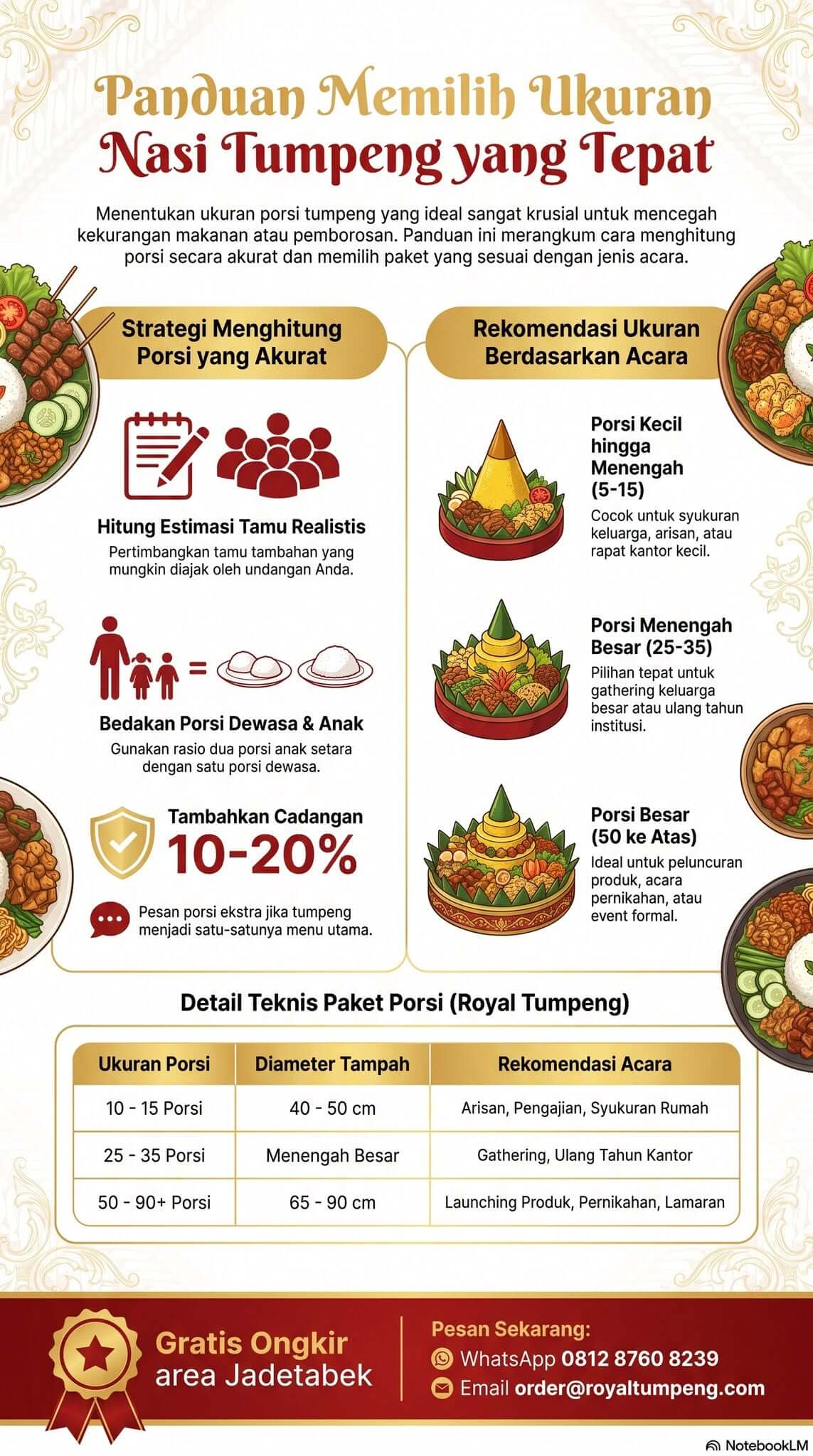 Ukuran Nasi Tumpeng